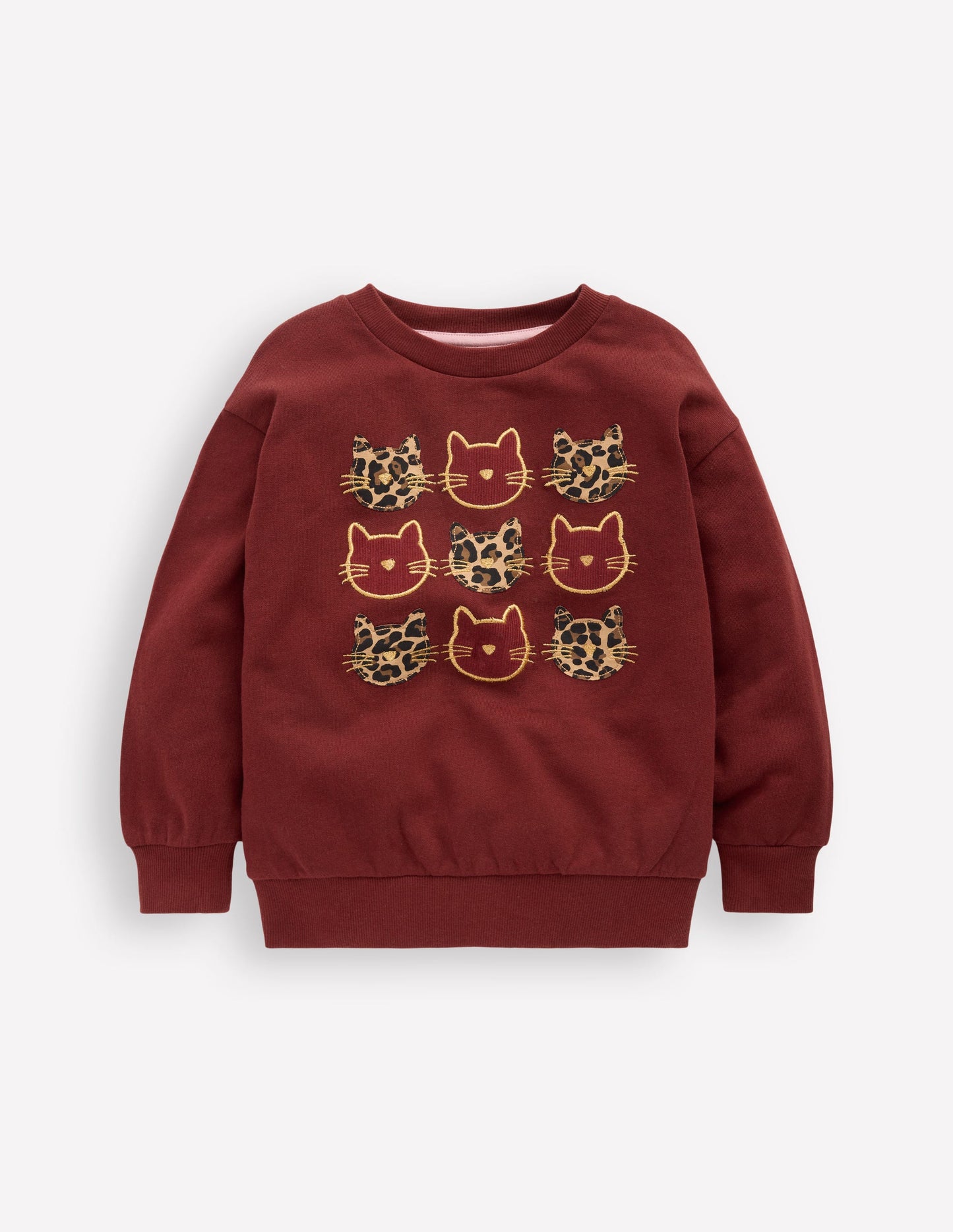 Bobbie Appliqué Sweatshirt-Chestnut Cats
