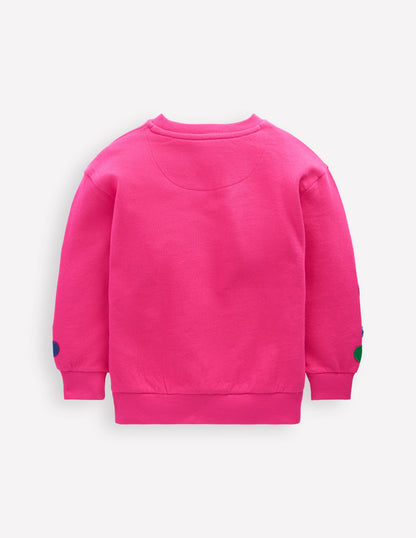 Bobbie Appliqué Sweatshirt-Raspberry Pink Flowers-3
