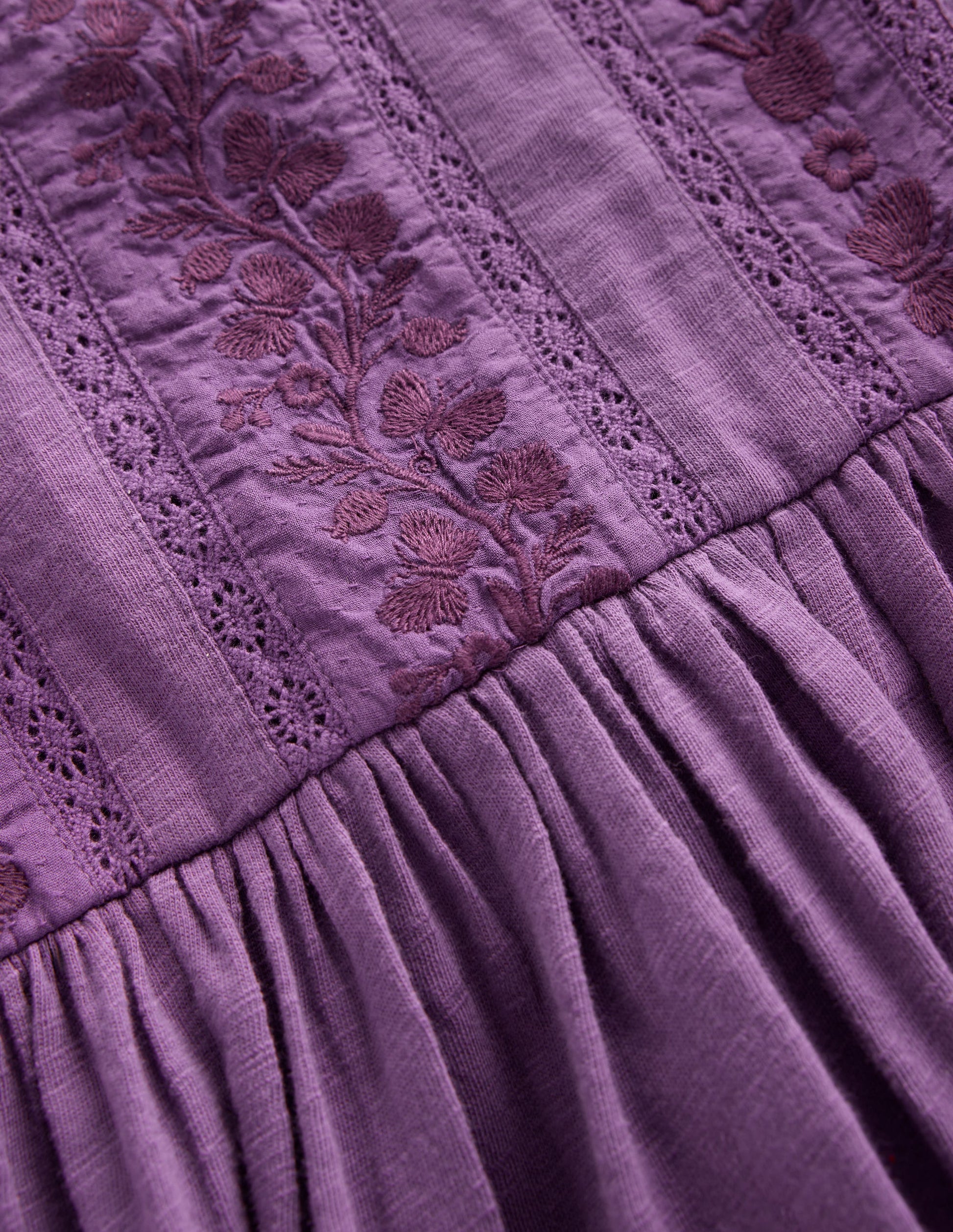 Lace Trim Jersey Dress-Mystical Purple-3
