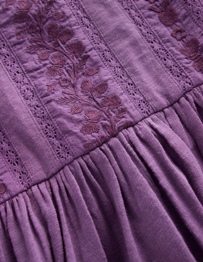 Lace Trim Jersey Dress-Mystical Purple-3