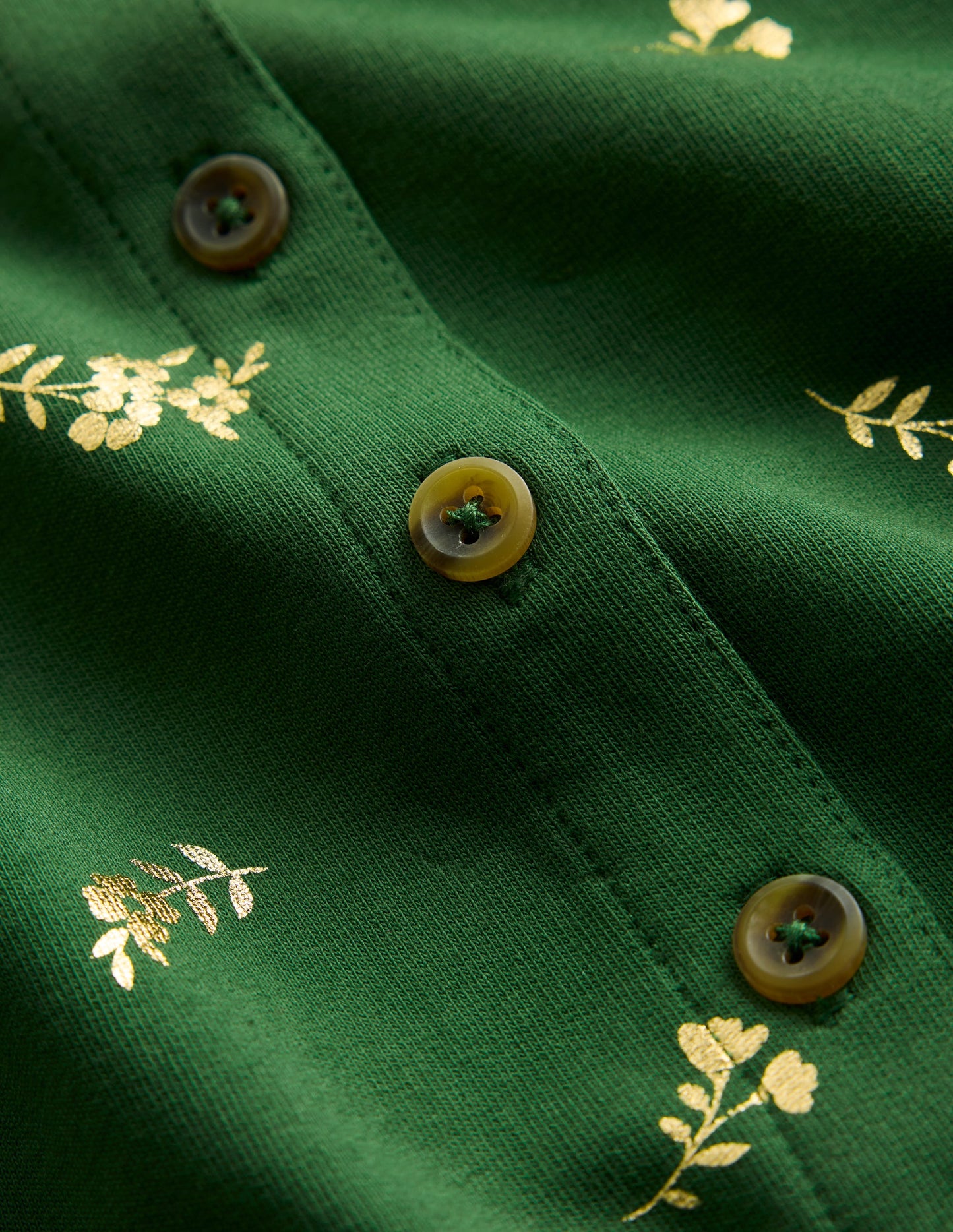 Cosy Jersey Shirt Dress-Green Foil Floral