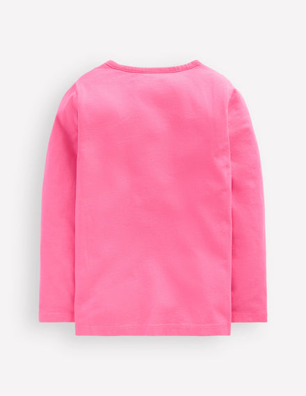 Long Sleeve Bouclé T-shirt-Pink Christmas Tree Dog