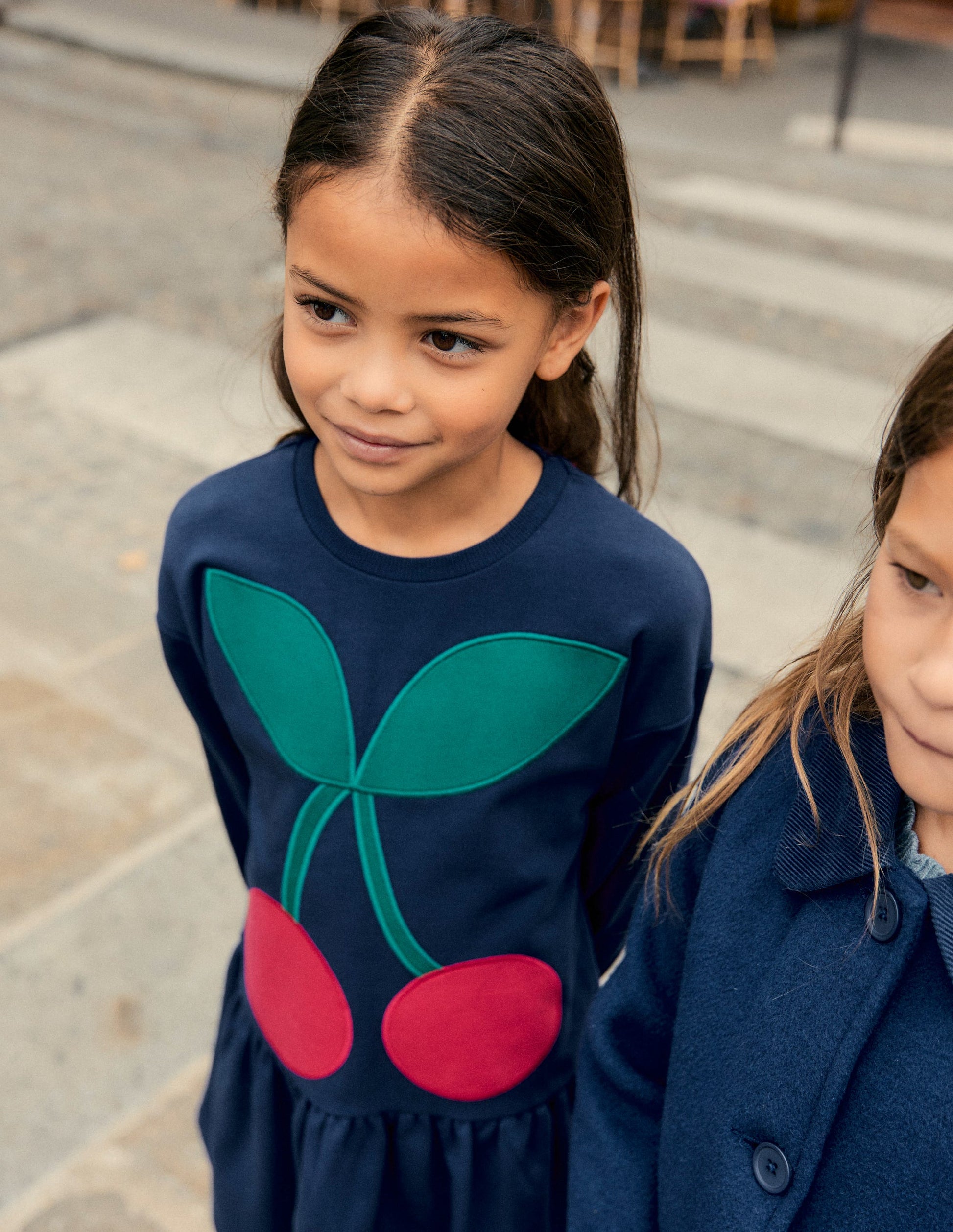 Logo Sweatshirt Dress-Starboard Blue Cherry-1