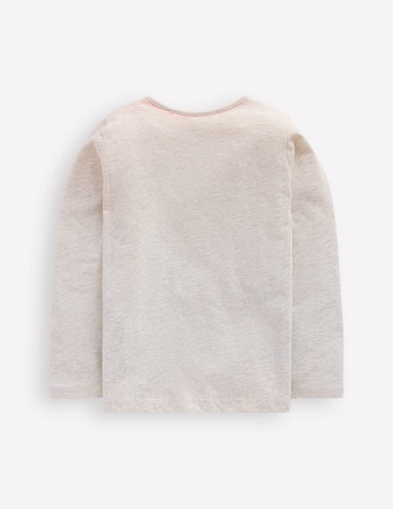 Long Sleeve Riso T-Shirt-Oatmeal Marl Dogs