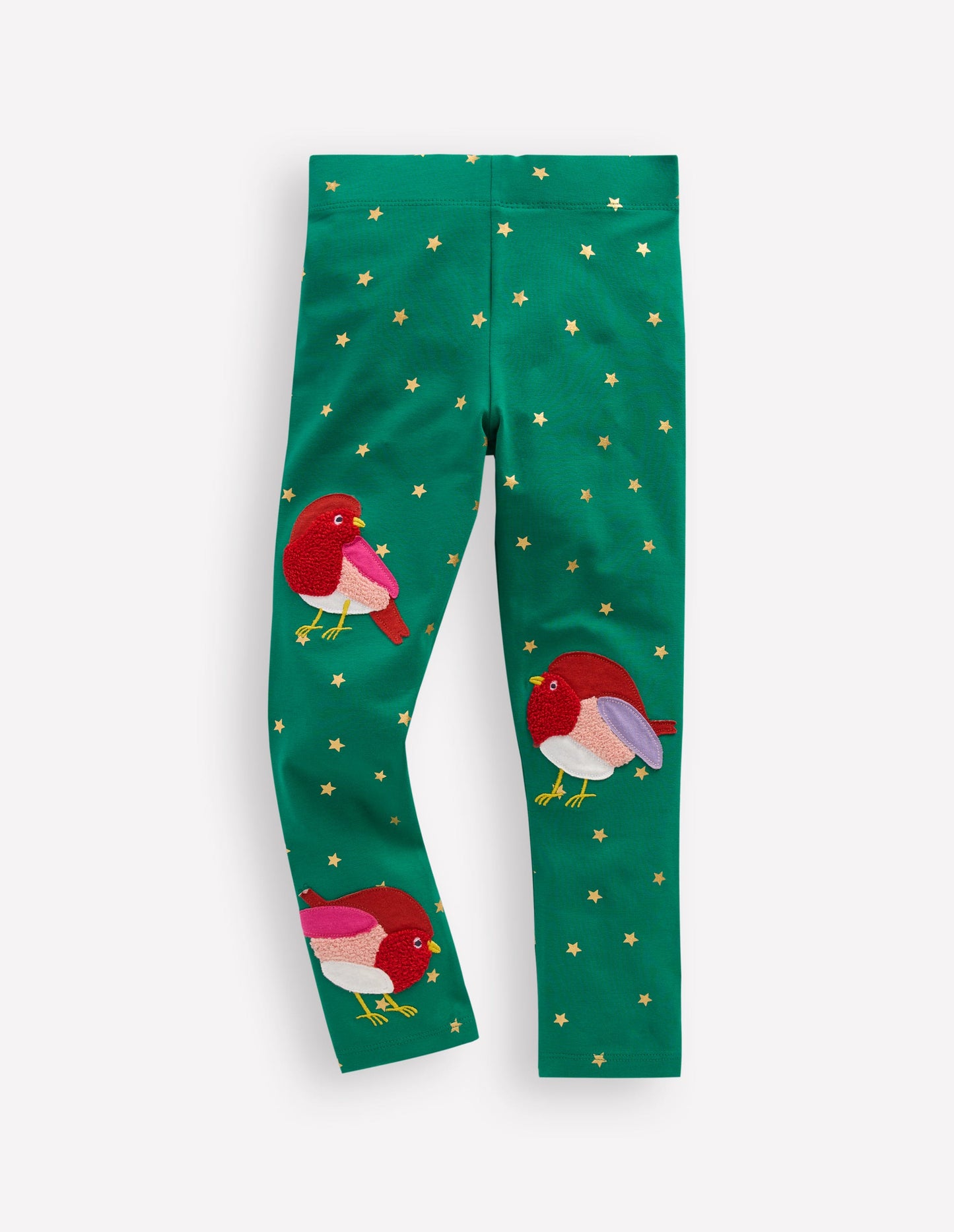 Appliqué Leggings-Jewel Green Robins