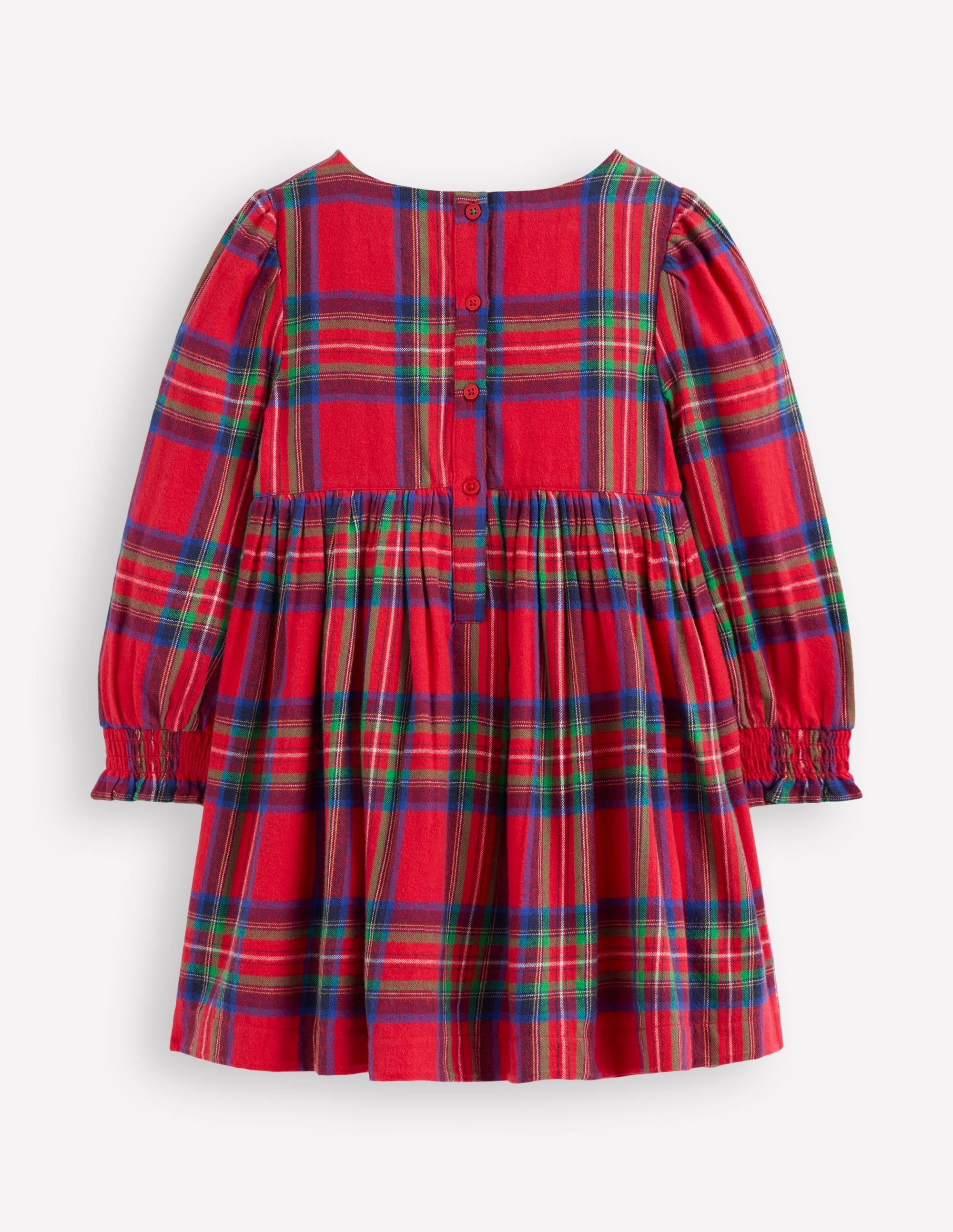 Madeline Long Sleeve Dress-Red Check - Image 2