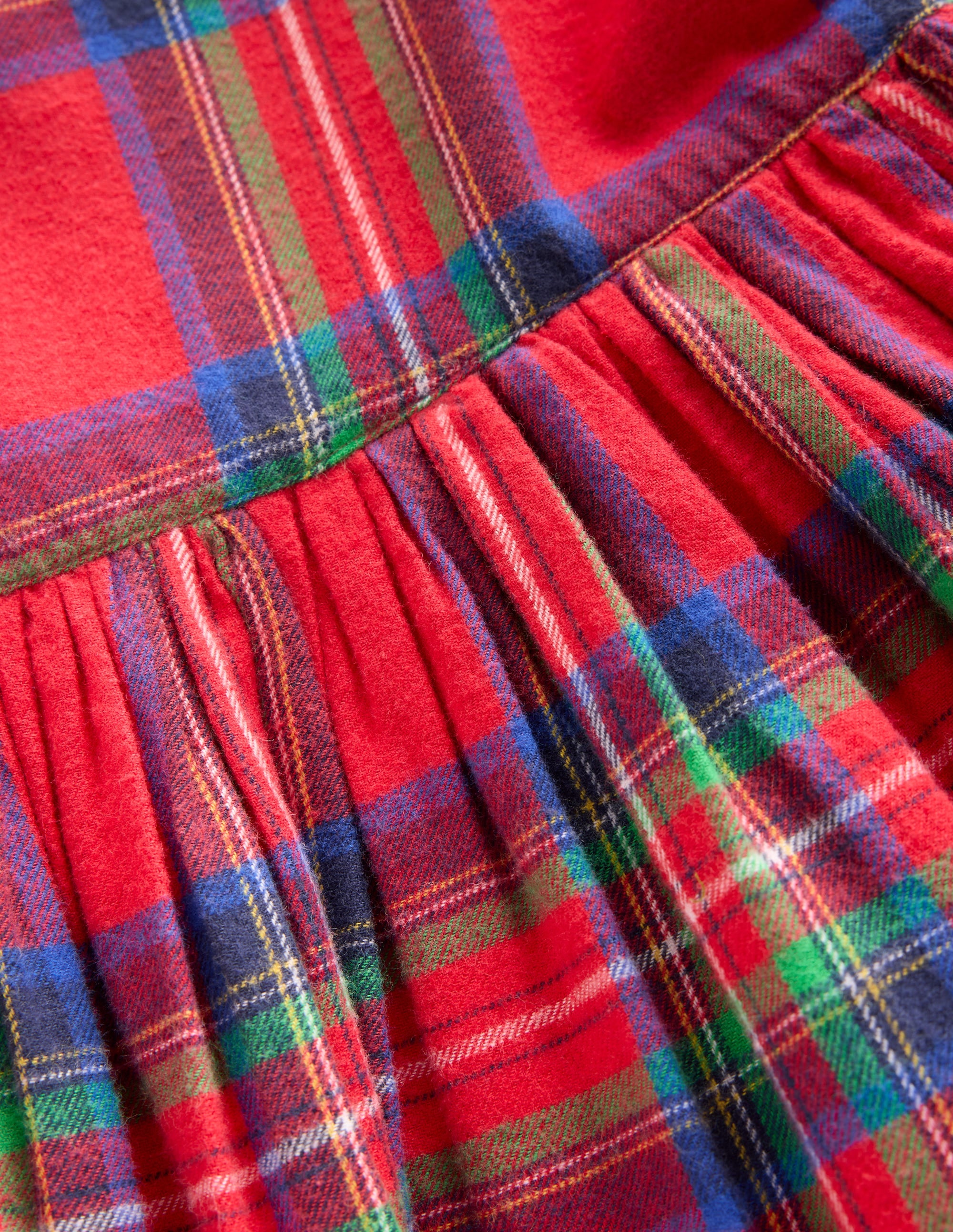 Madeline Long Sleeve Dress-Red Check - Image 3
