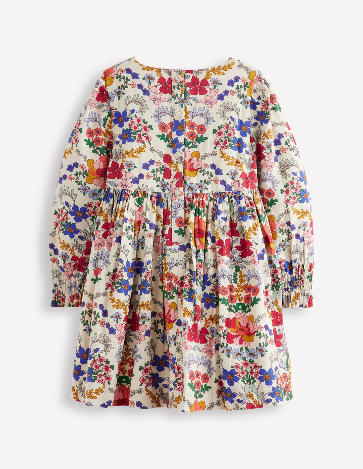 Madeline Long Sleeve Dress-Ecru Small Tapestry Floral