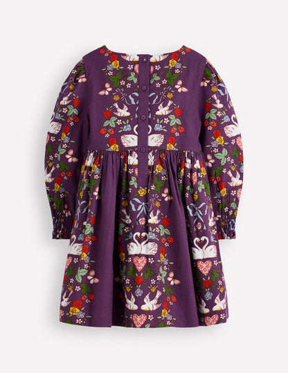 Madeline Long Sleeve Dress-Mystic Purple Lovebirds-3