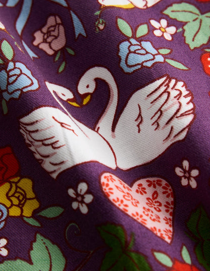 Madeline Long Sleeve Dress-Mystic Purple Lovebirds-4