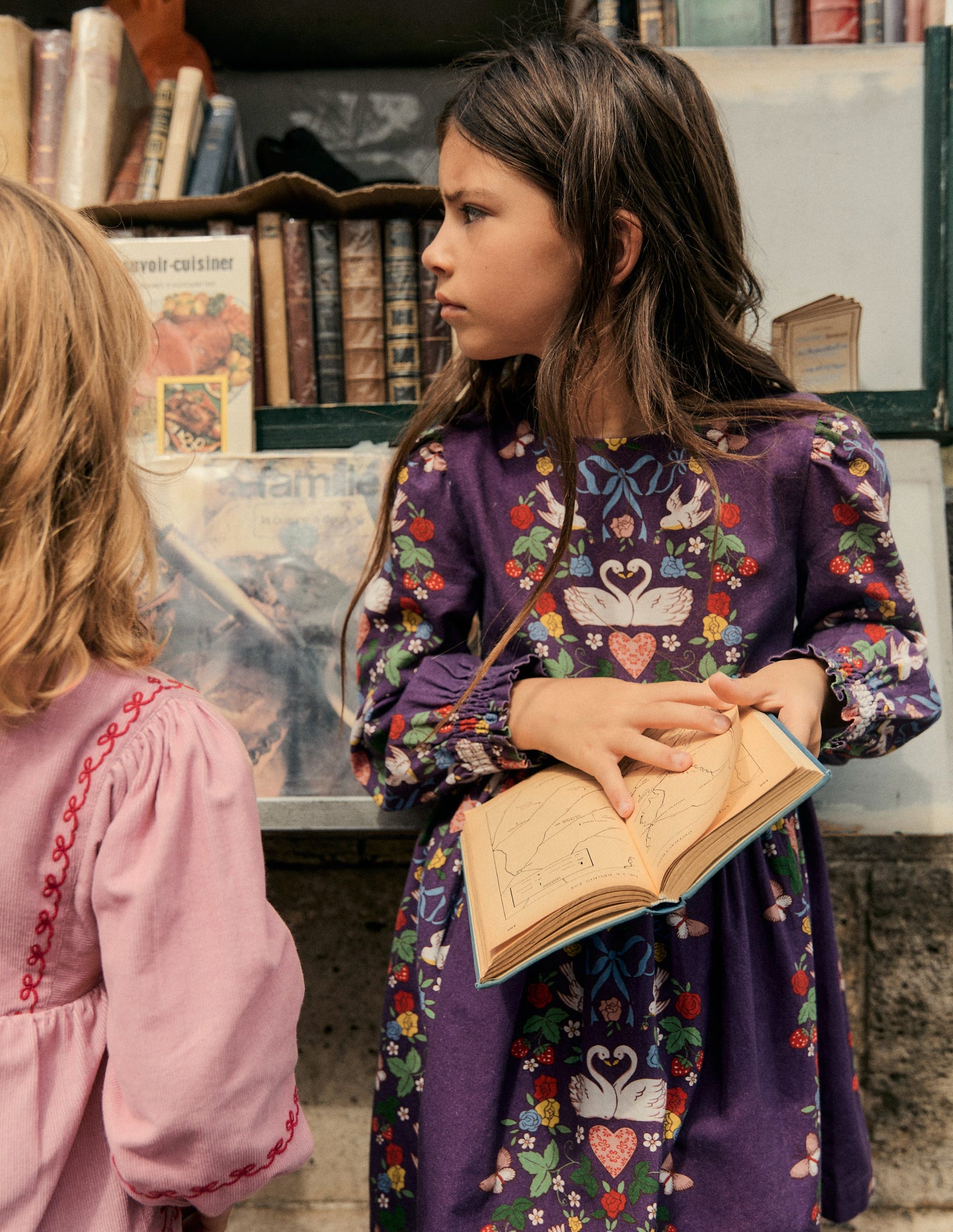 Madeline Long Sleeve Dress-Mystic Purple Lovebirds | Boden Global Madeline Long Sleeve Dress-Mystic Purple Lovebirds | Boden Global