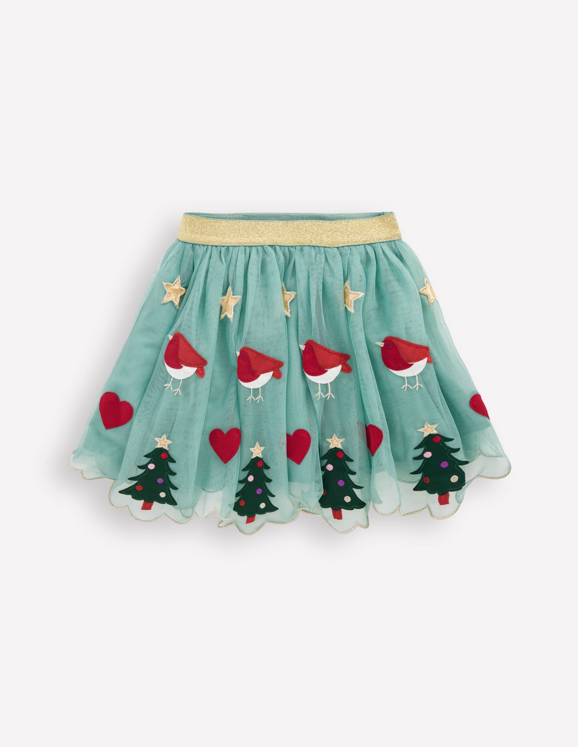 Appliqué Tulle Skirt-Eucalyptus Christmas - Image 1