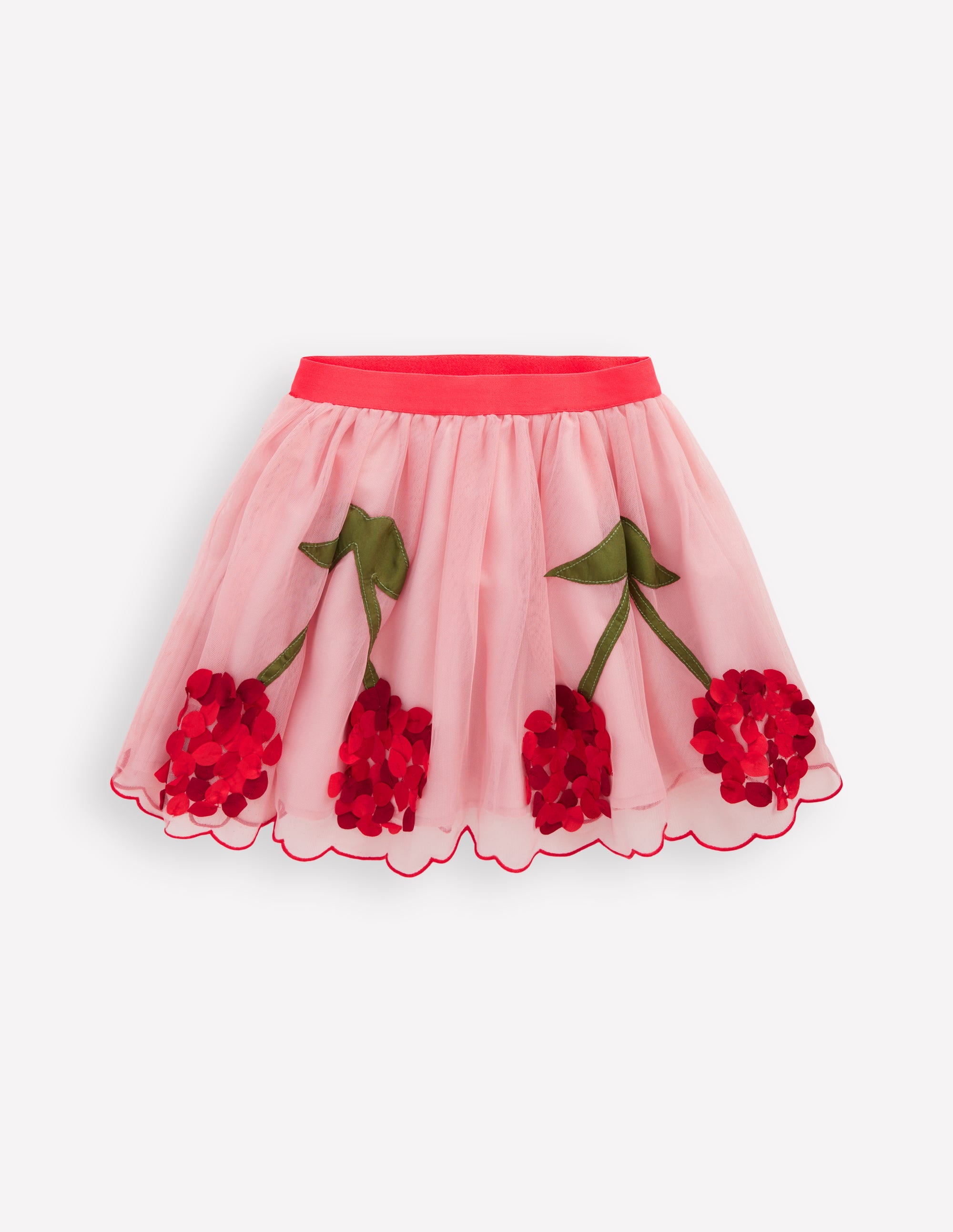 Appliqué Tulle Skirt-Vintage Pink Cherries - Image 1