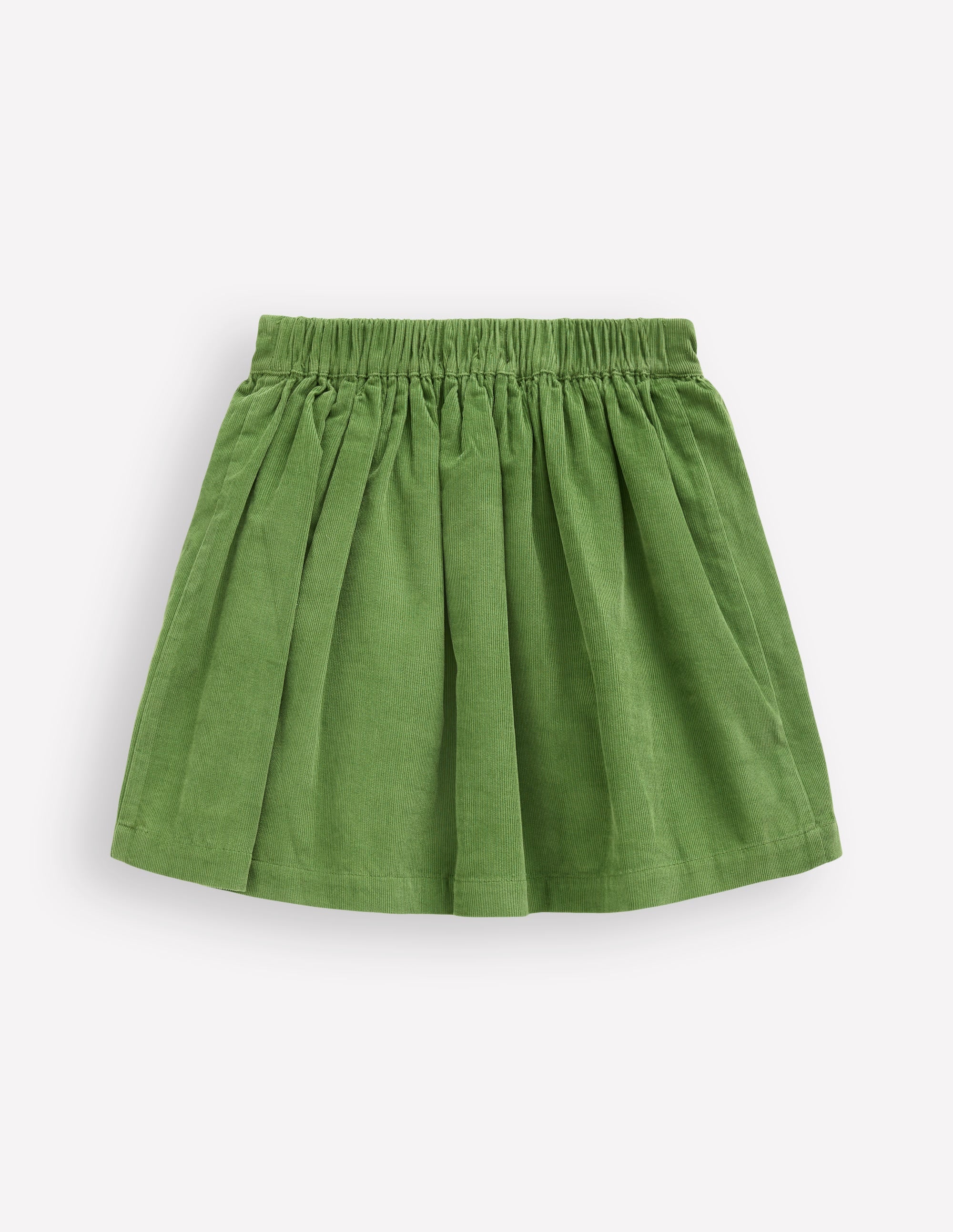Button-through Mini Skirt-Broccoli Green Flowers - Image 2