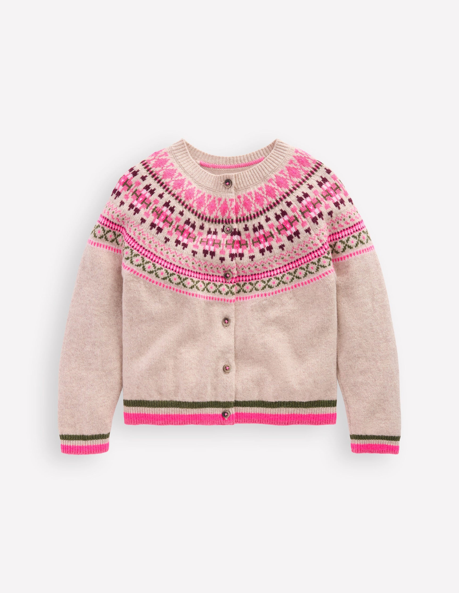 Edie Fair Isle Cardigan-Oatmeal Heritage Fair Isle-2