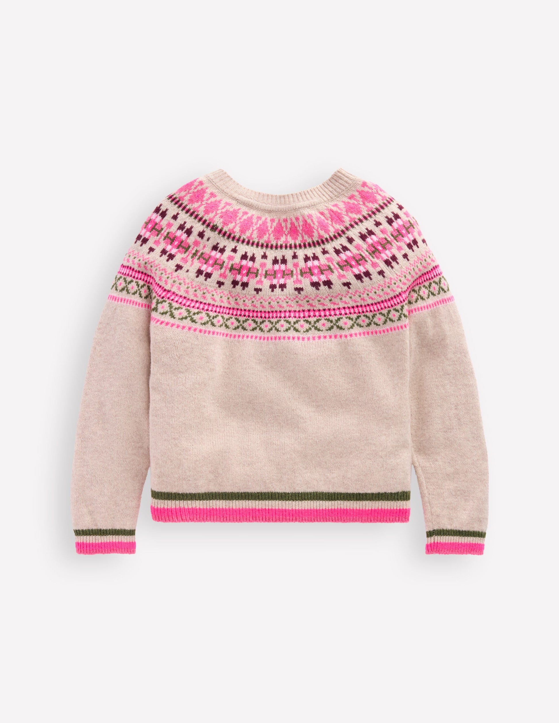 Edie Fair Isle Cardigan-Oatmeal Heritage Fair Isle-3