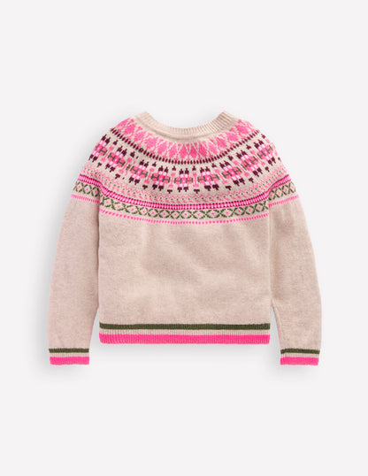 Edie Fair Isle Cardigan-Oatmeal Heritage Fair Isle-3