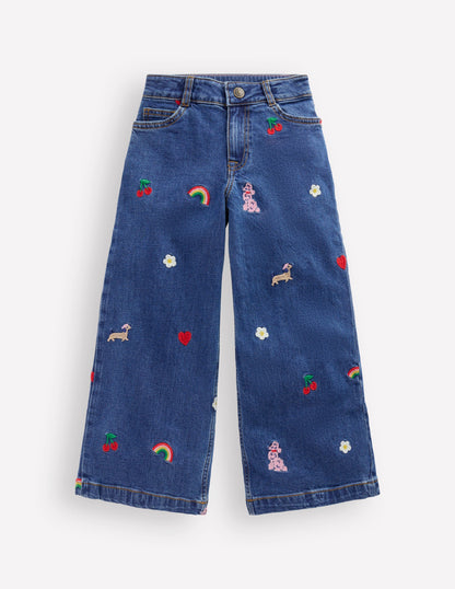 Wide Leg Trouser-Parisien Denim Embroidery-2