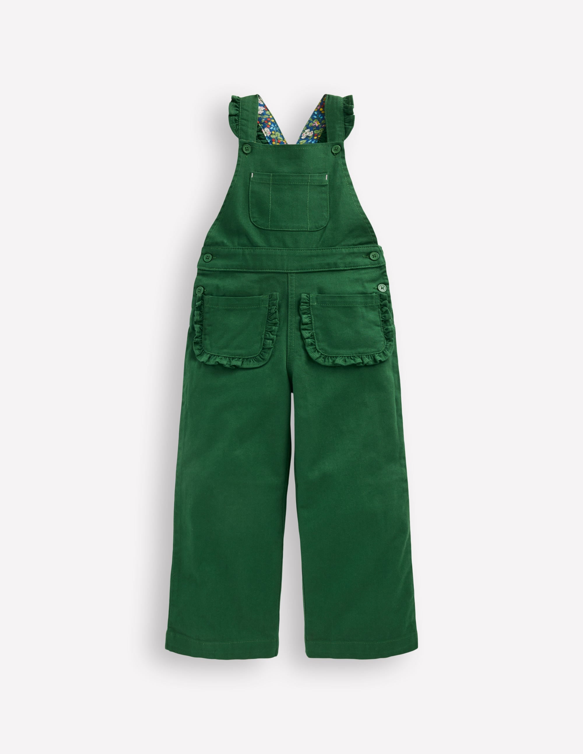 Frill Dungarees-Pine Green - Image 1