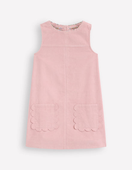 Saffy Cord Pinafore Dress-Vintage Pink