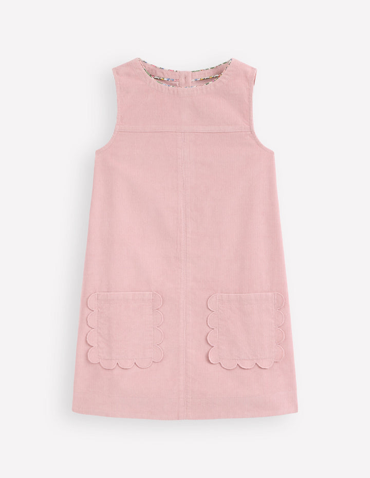 Saffy Cord Pinafore Dress-Vintage Pink