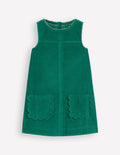 Saffy Cord Pinafore Dress-Jewel Green