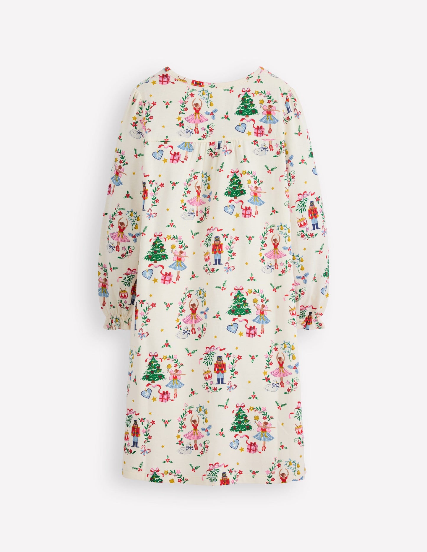 Printed Long Sleeve Nightie-Soft Ivory Nutcracker