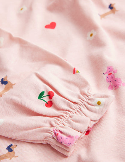 Printed Long Sleeve Nightie-Chalk Pink Parisien-3
