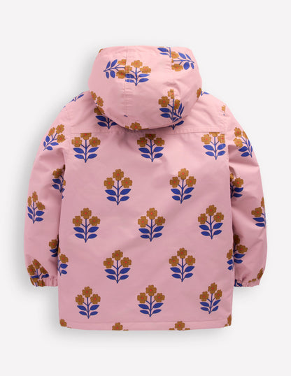 4-in-1 Waterproof Coat-Vintage Pink Floral Stamp-2