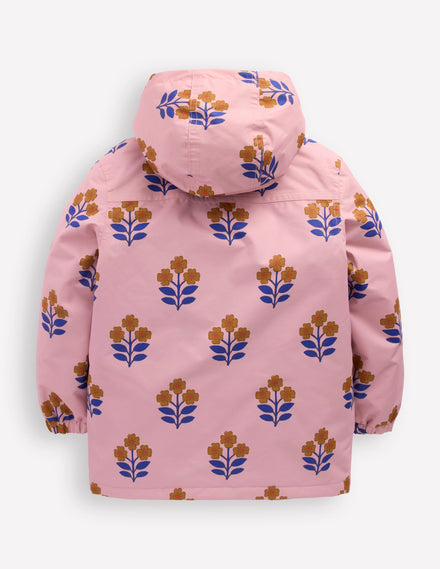 4-in-1 Waterproof Coat-Vintage Pink Floral Stamp