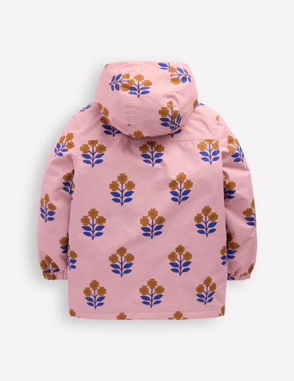 4-in-1 Waterproof Coat-Vintage Pink Floral Stamp-2