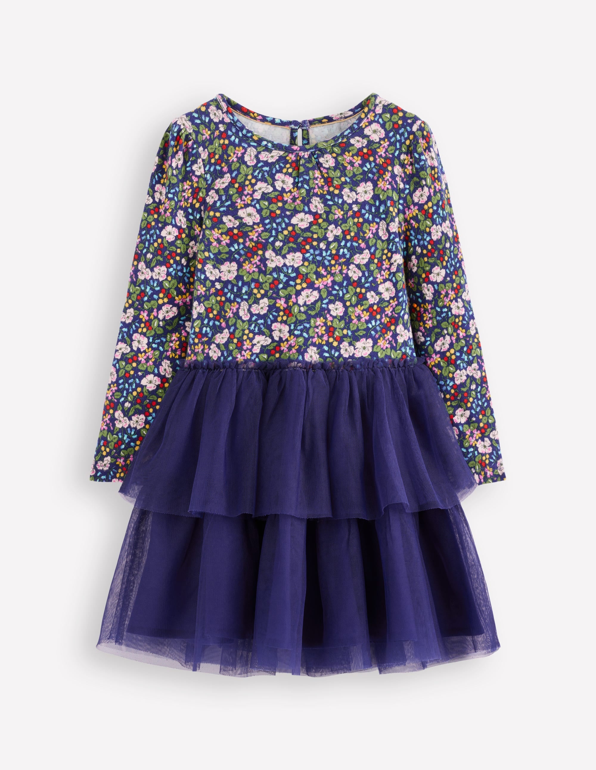 Tulle Mix Dress-Starboard Blue Berry Floral - Image 1