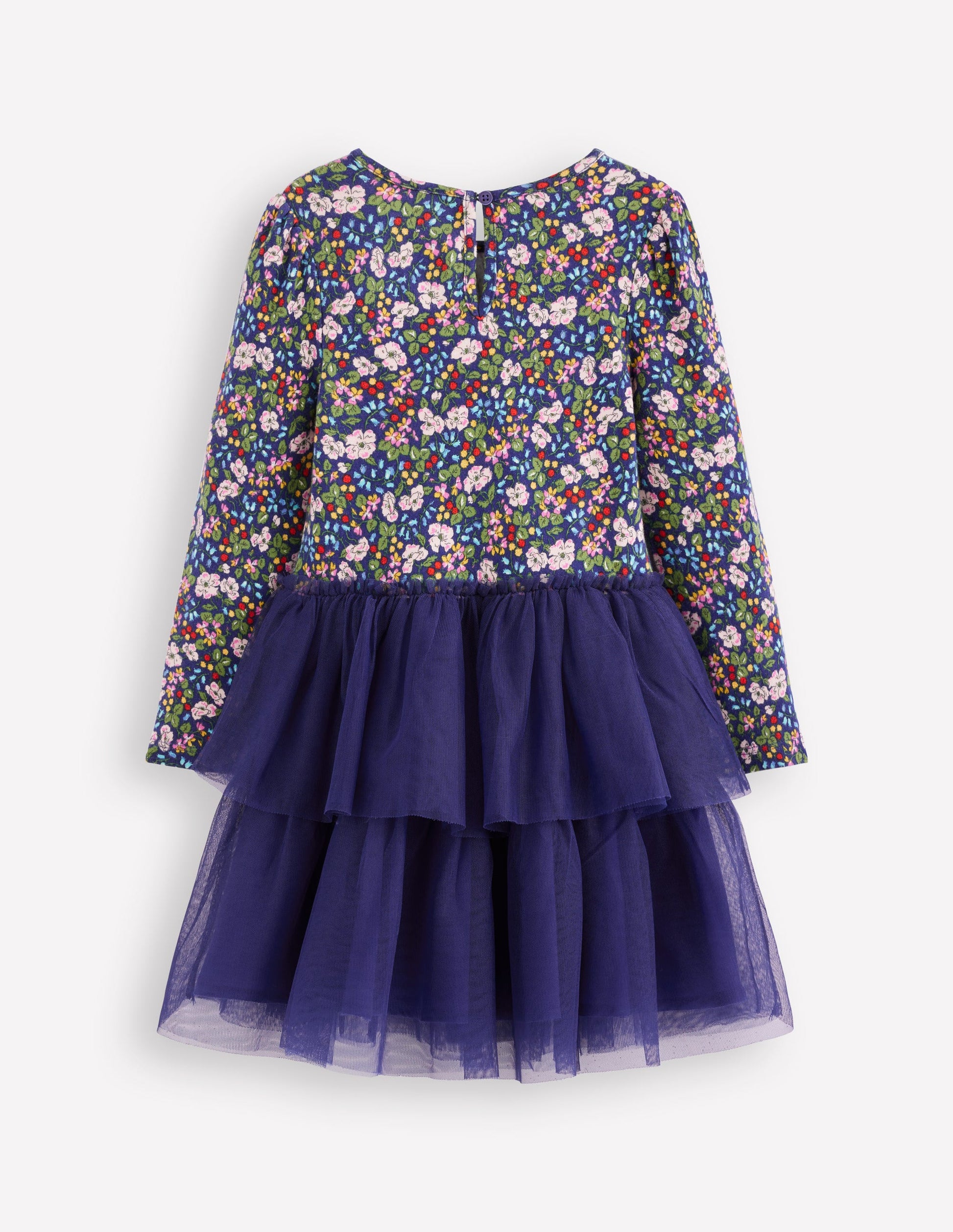 Tulle Mix Dress-Starboard Blue Berry Floral-3
