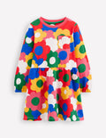 Minna Sweatshirt Dress-Multi Rainbow Flower