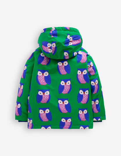 Sherpa Lined Anorak-Rich Emerald Geo Owls-2