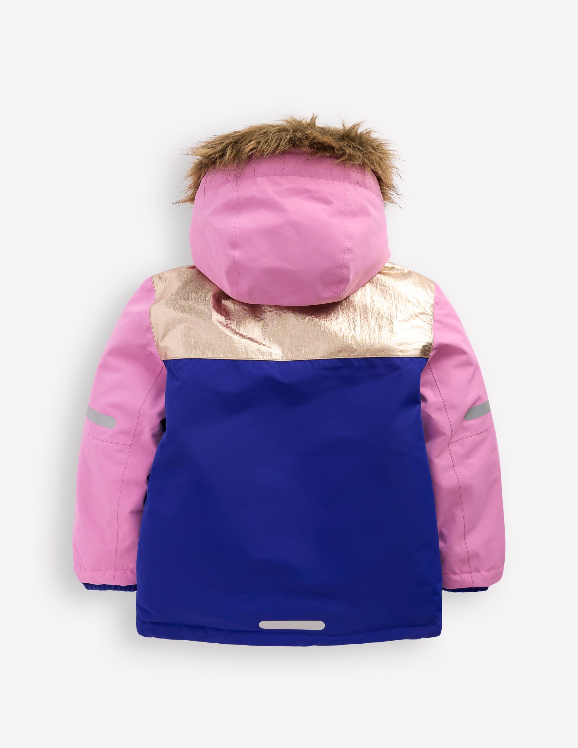 All-Weather Waterproof Coat-Pink Metallic Colourblock-2