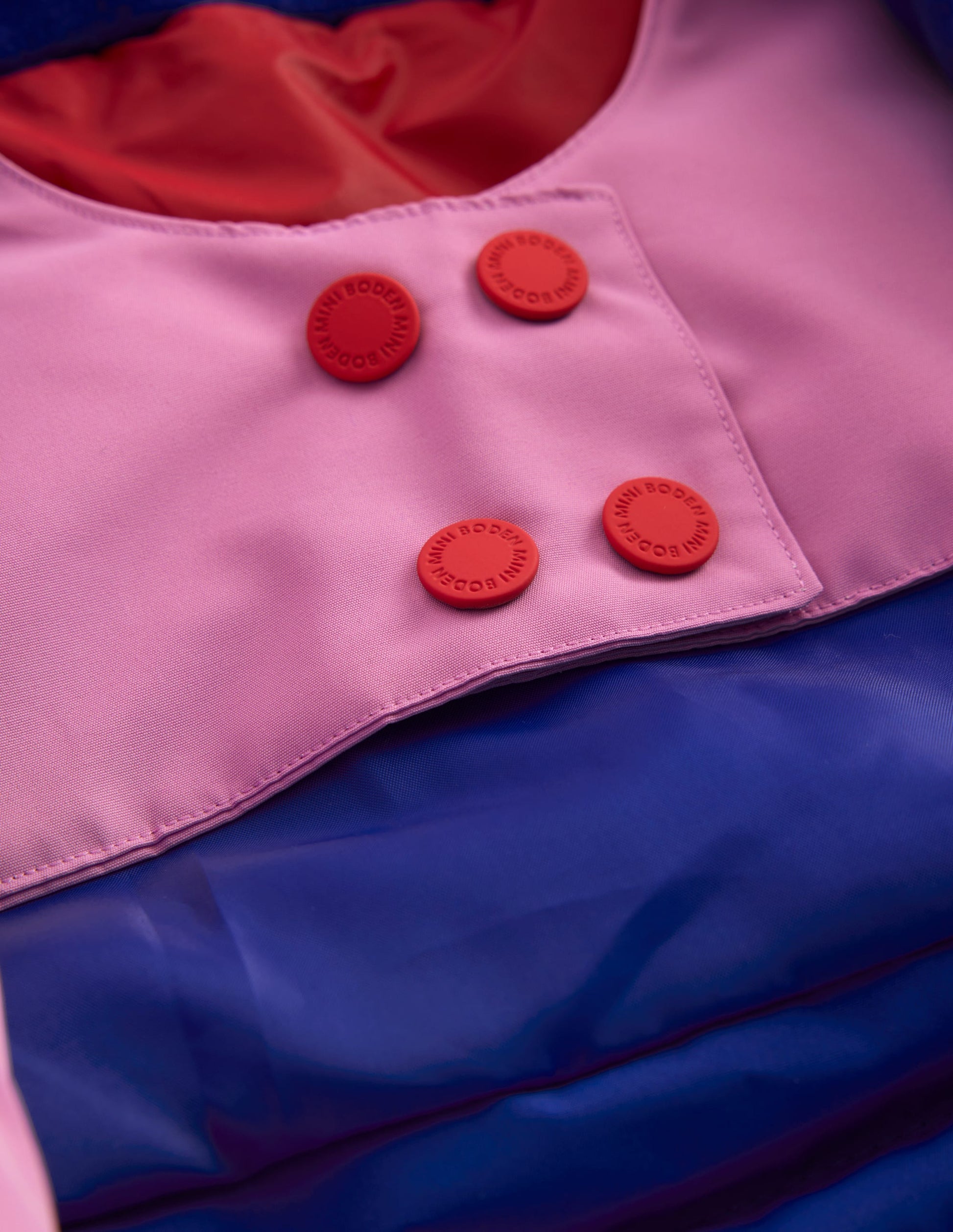 All-Weather Waterproof Coat-Pink Metallic Colourblock-4