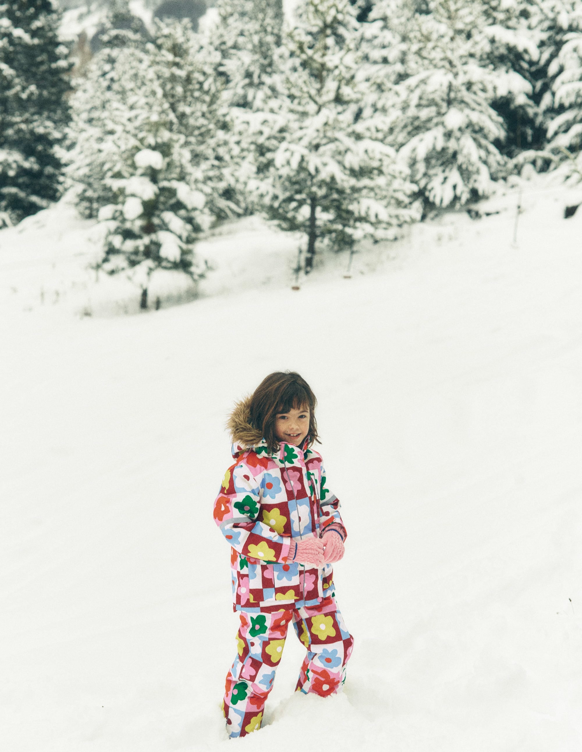 All-weather Waterproof Coat-Multi Flower Check - Image 8
