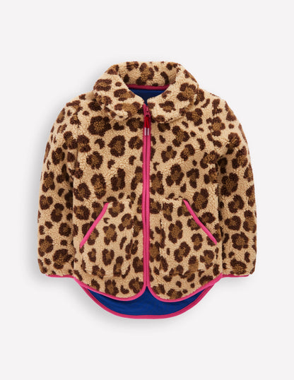 Collared Borg Zip Through-Leopard-1