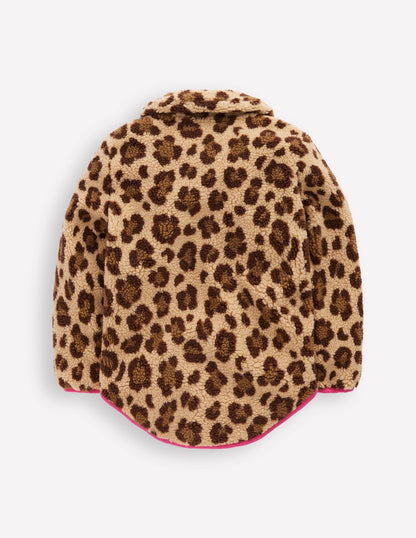 Collared Borg Zip Through-Leopard-2
