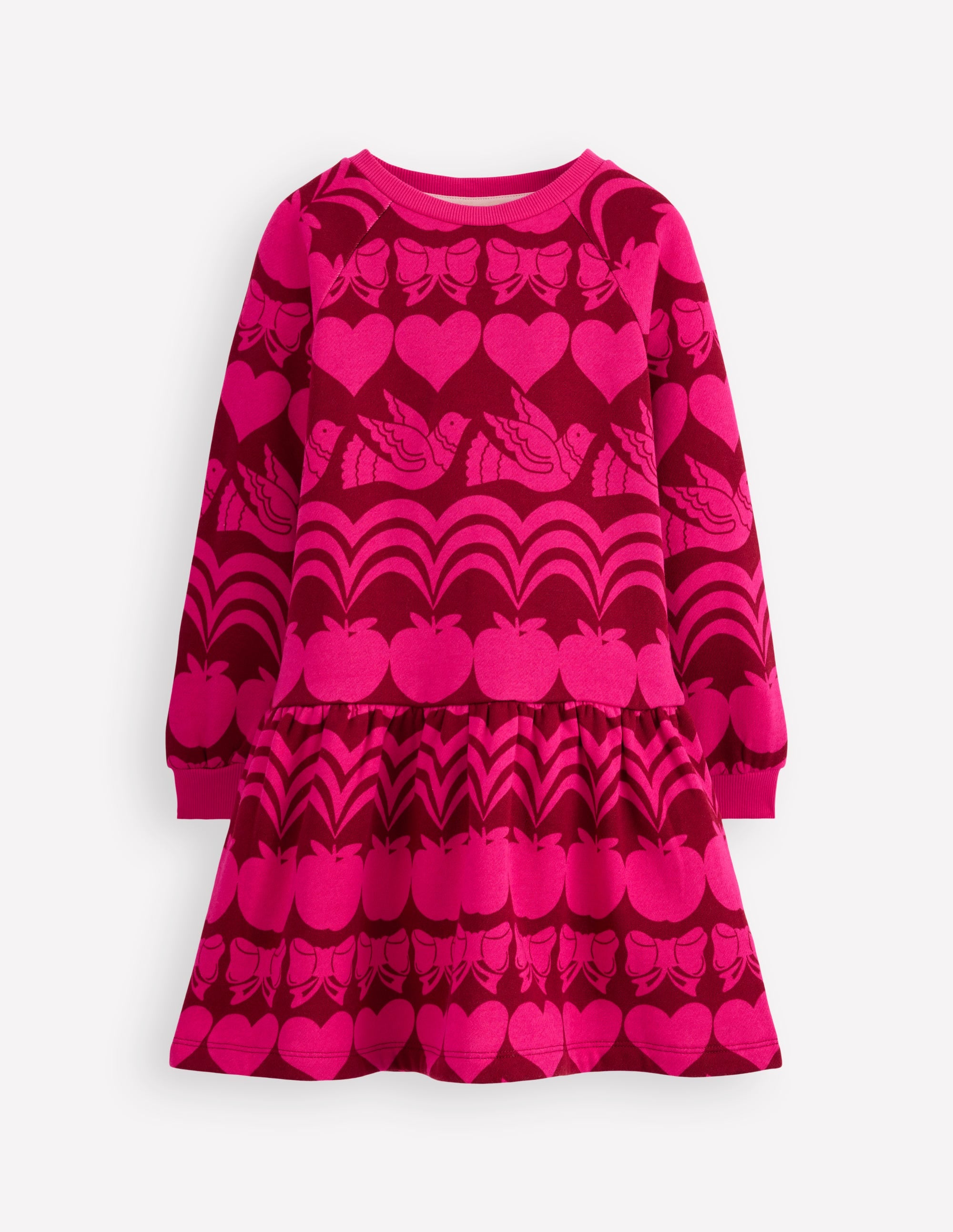 Cosy Sweatshirt Dress-Red Liquorice Festive Fun - Image 1