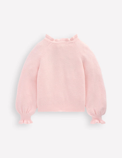 Pretty Embroidered Cardigan-Chalk Pink-3