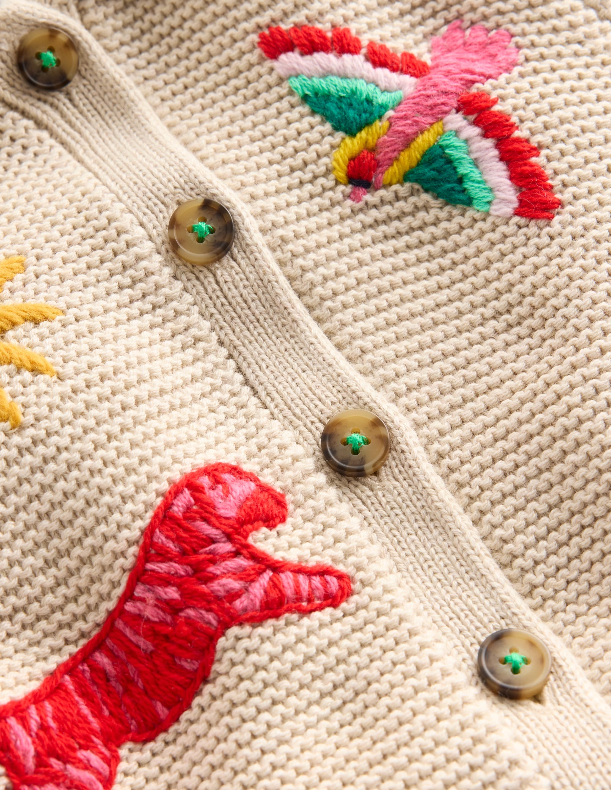 Collared Cardigan-Ecru Marl - Image 6