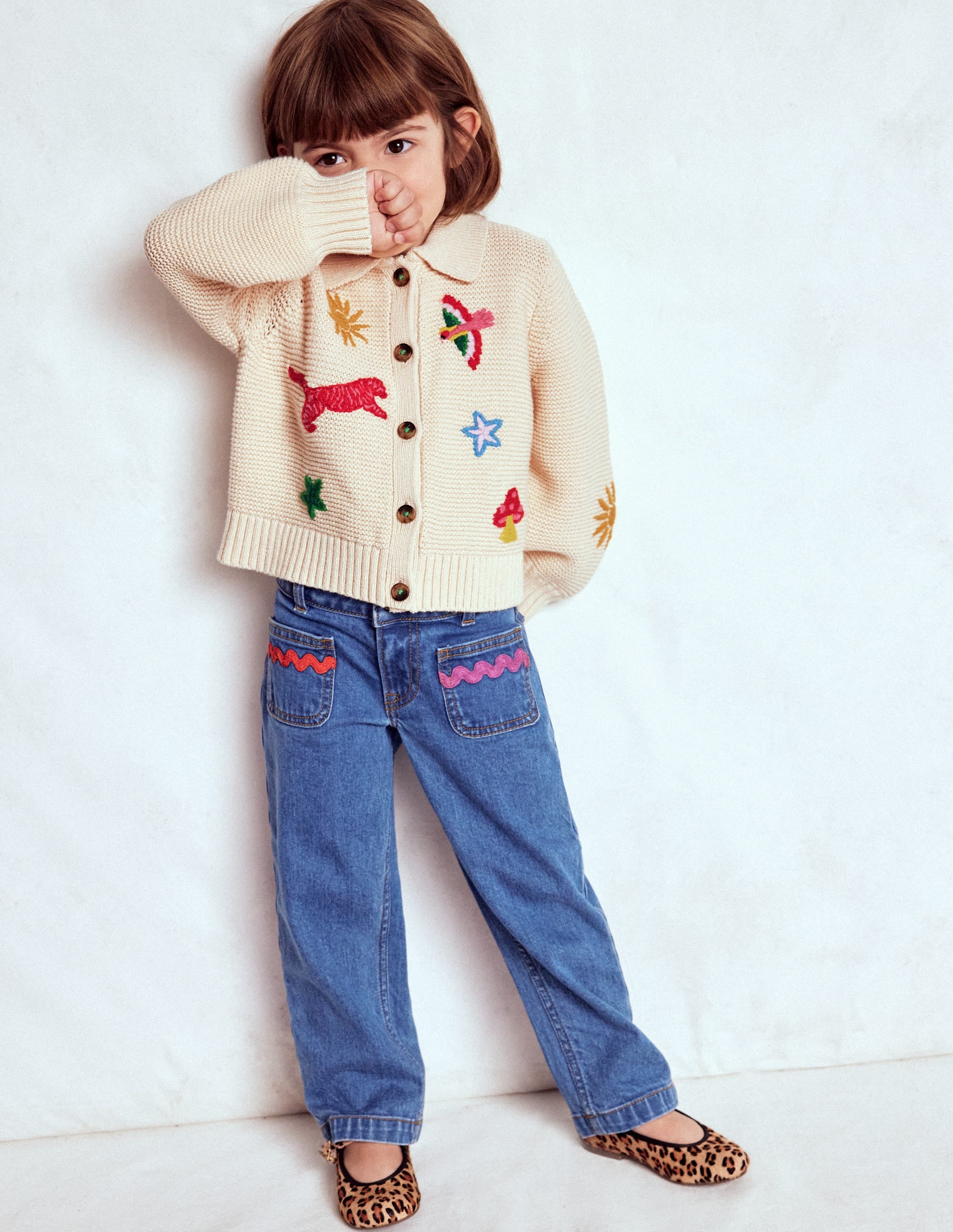 Collared Cardigan-Ecru Marl - Image 1