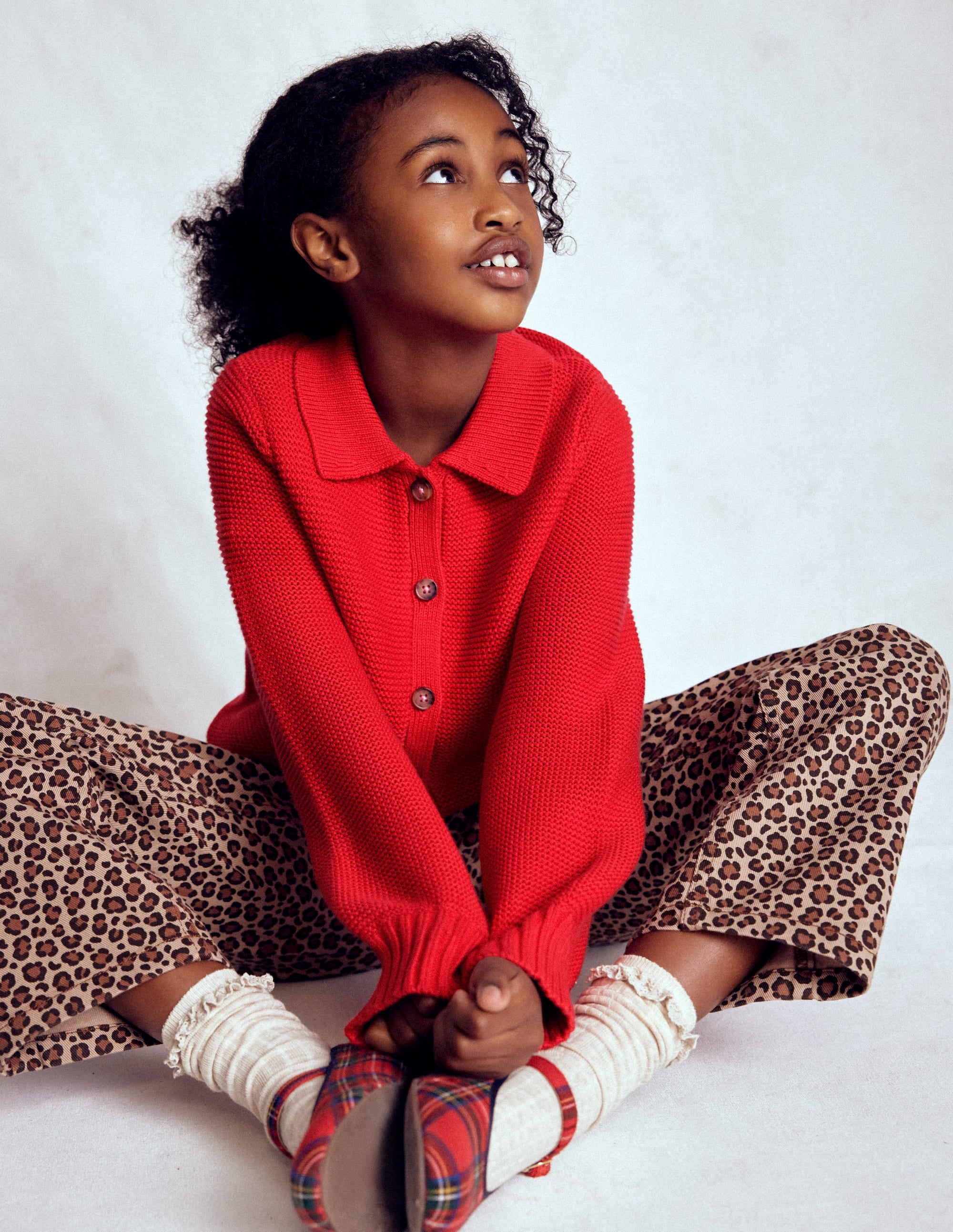 Collared Cardigan-Rockabilly Red - Image 1