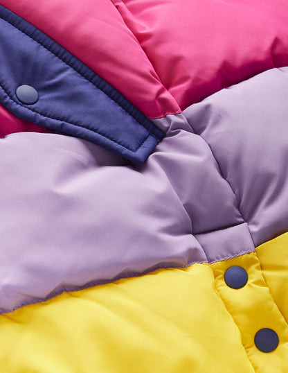 Longline Padded Coat-Rainbow Colourblock-4