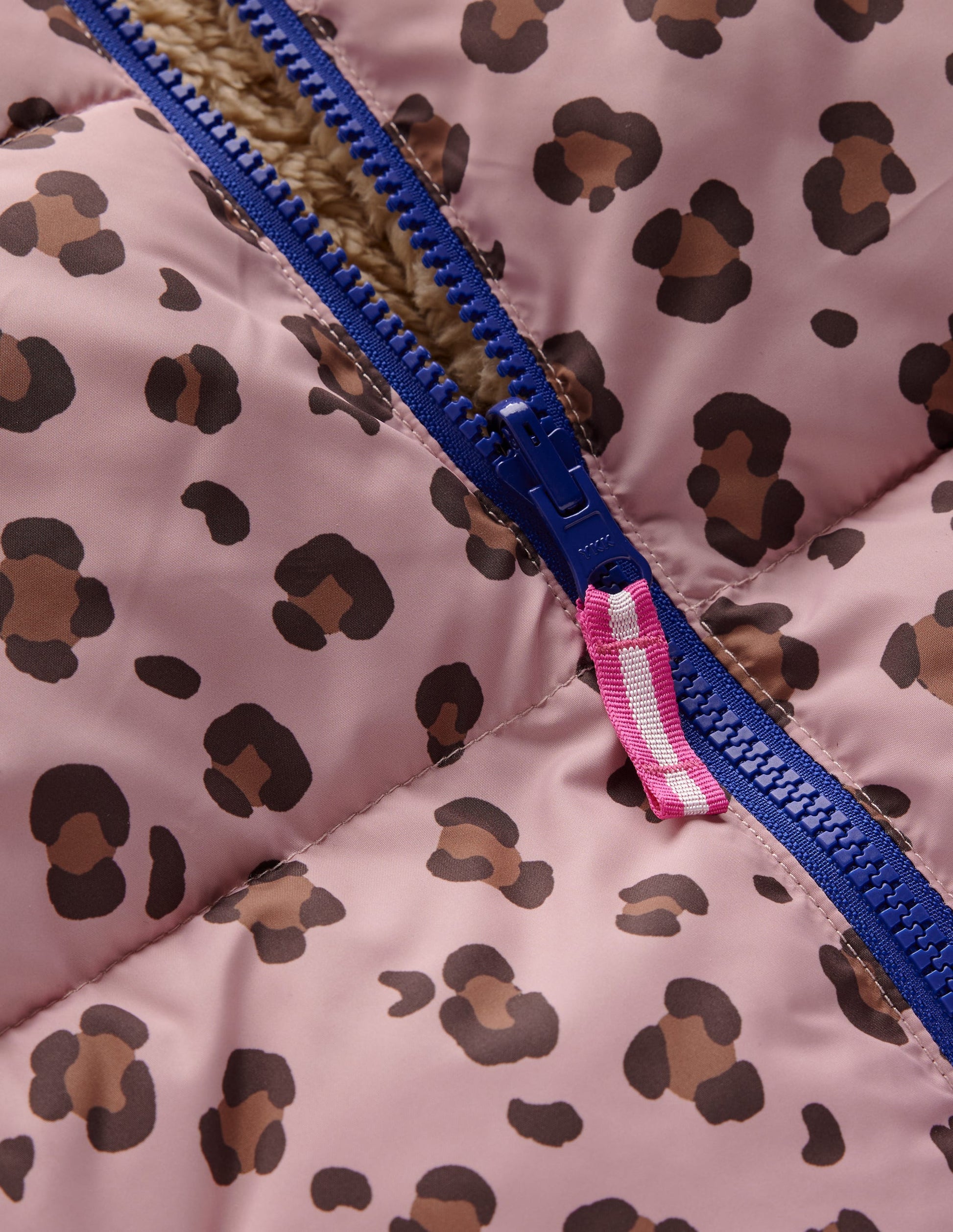 Reversible Padded Borg Coat-Pink Leopard-3