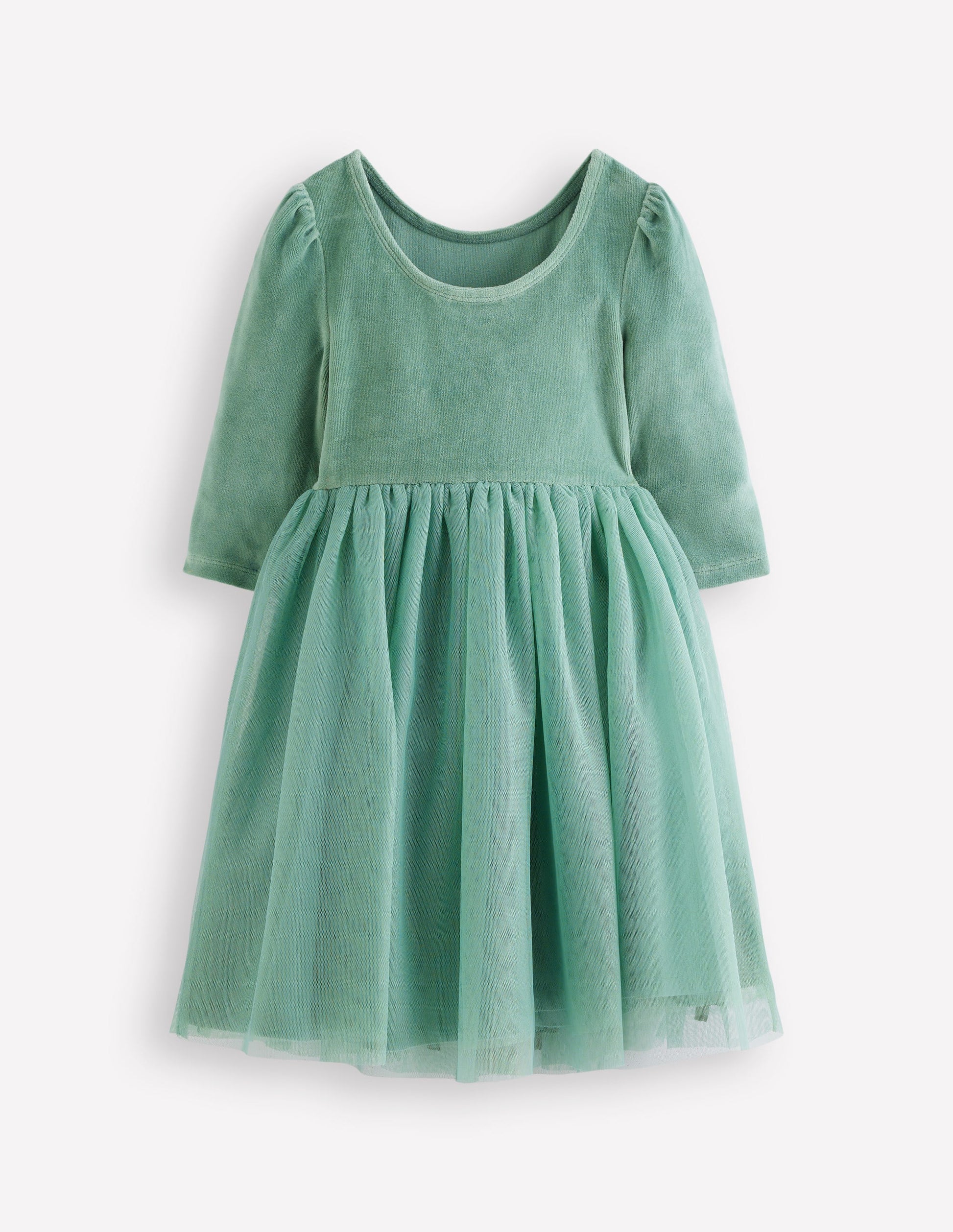 Velour Tulle Appliqué Dress-Robin Motif-3