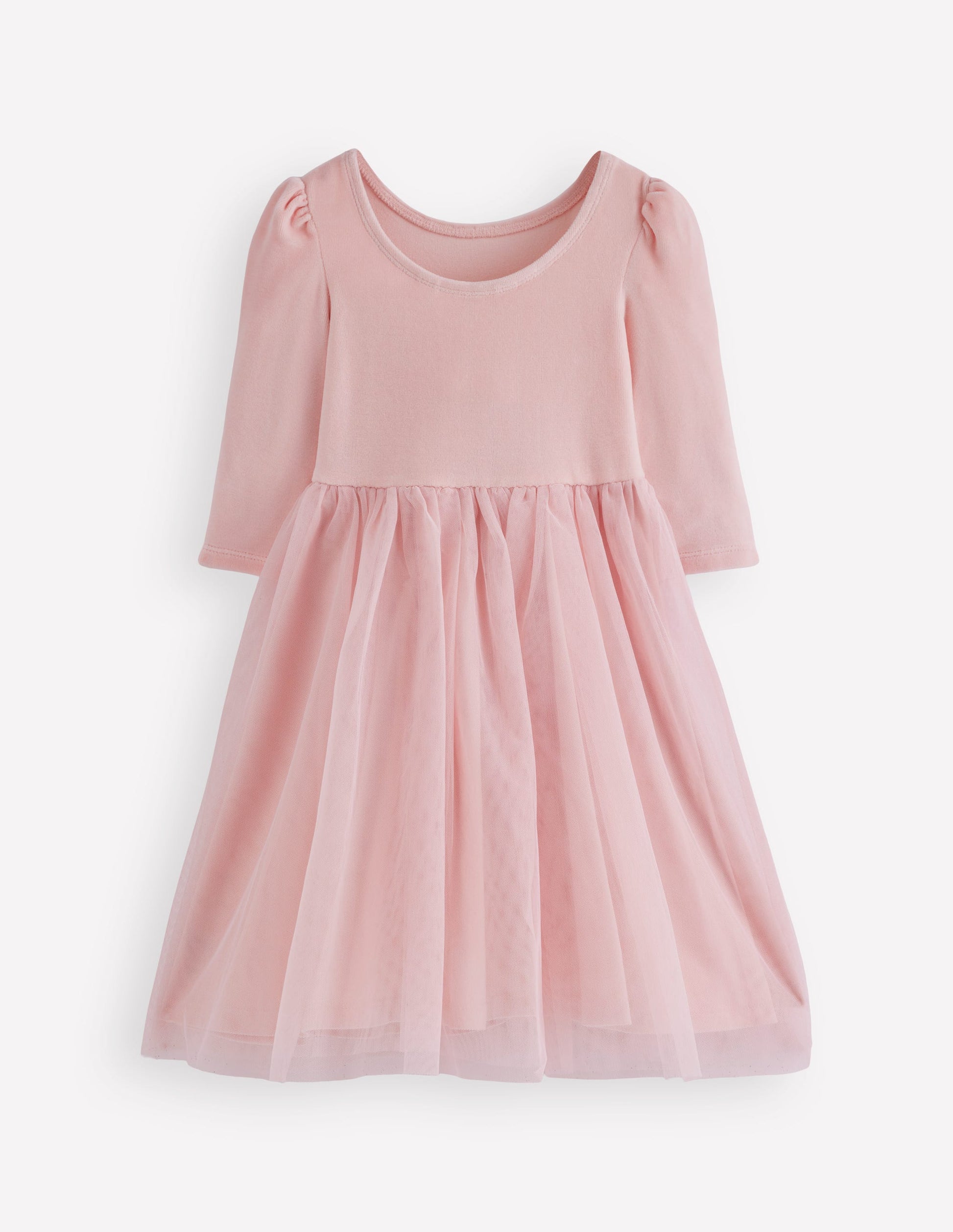 Velour Tulle Appliqué Dress-Chalk Pink Poodles-3