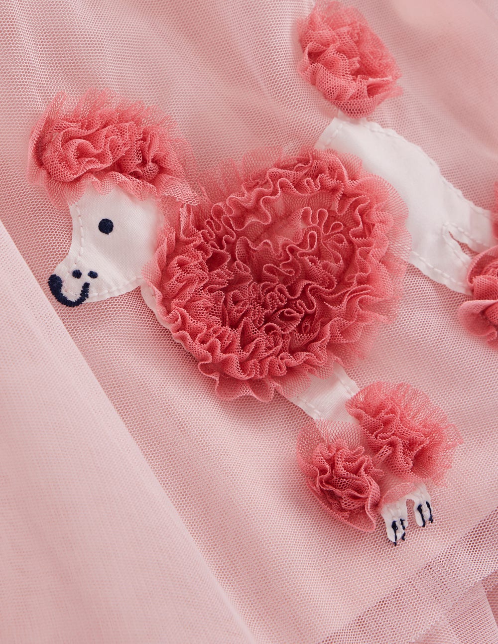 Velour Tulle Appliqué Dress-Chalk Pink Poodles-4